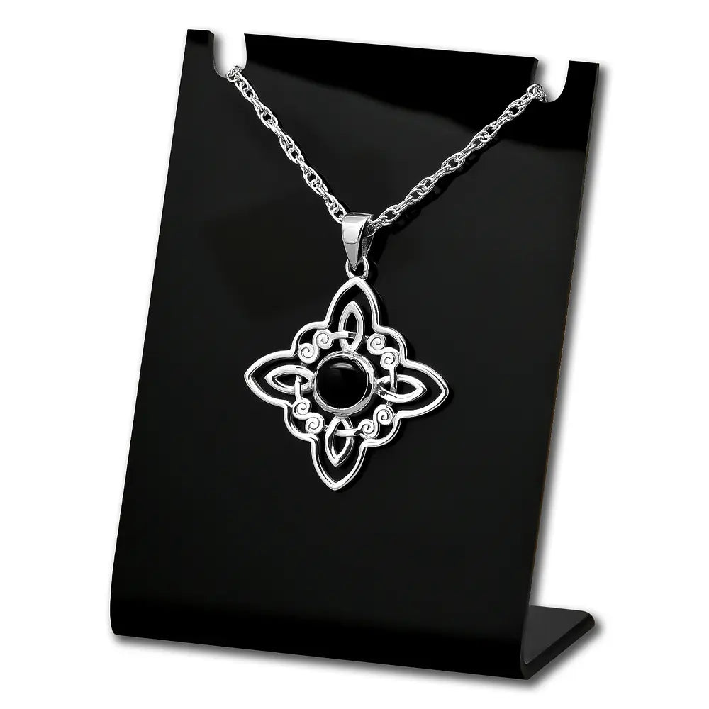 Colgante nudo de bruja con piedra onix en plata 925 #F140-J2