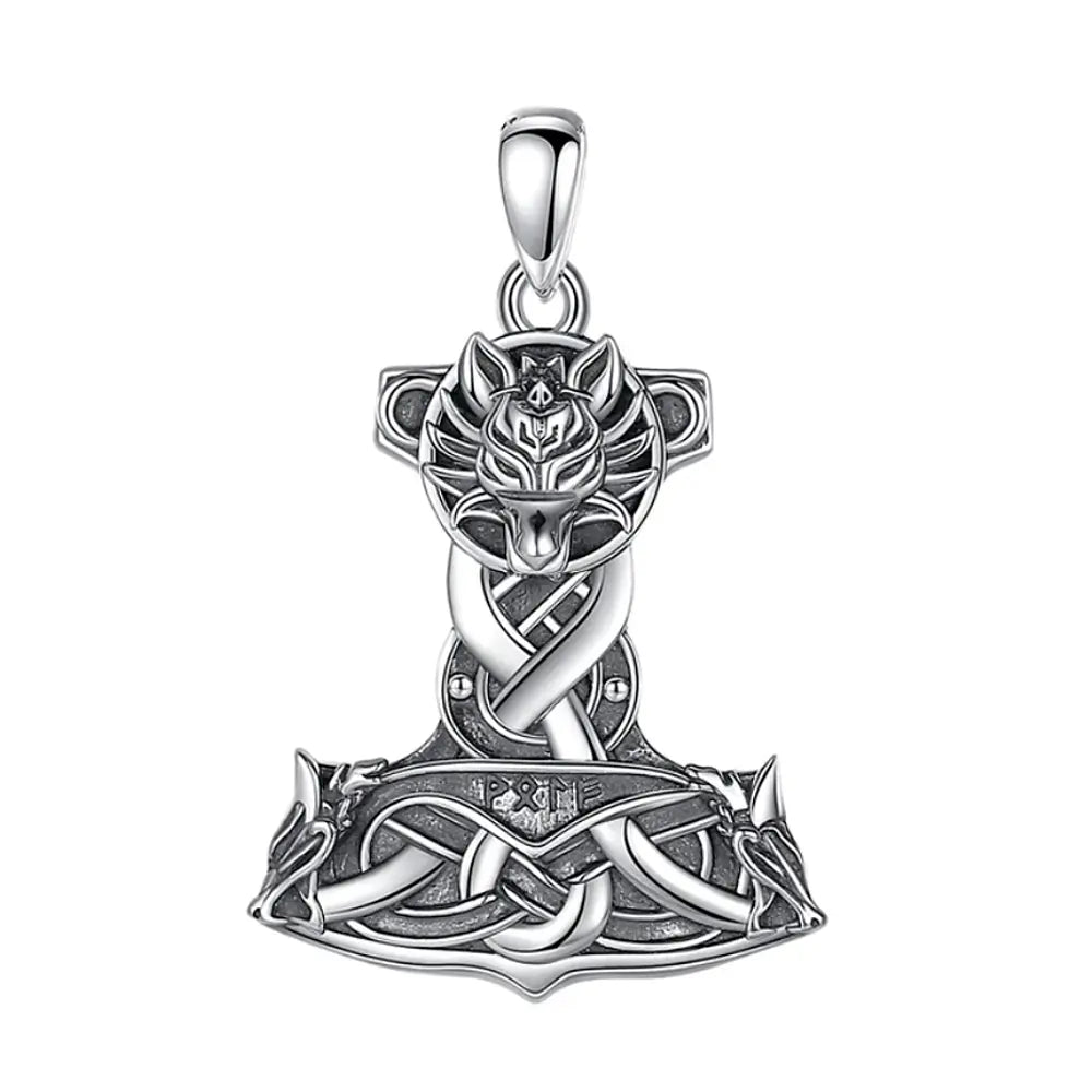 Colgante martillo de thor macizo en plata fina 925 #F108