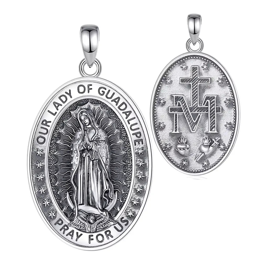 Colgante virgen de guadalupe en plata fina 925 #F37
