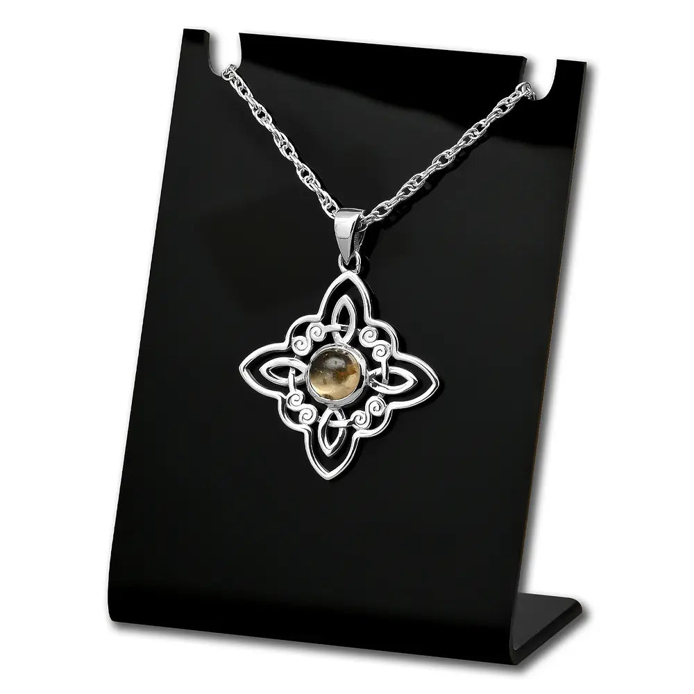 Colgante nudo de bruja con piedra citrina en plata 925 #F140-J3