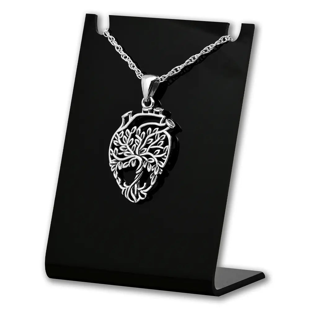 Colgante de corazón árbol de la vida en plata fina 925 #F39