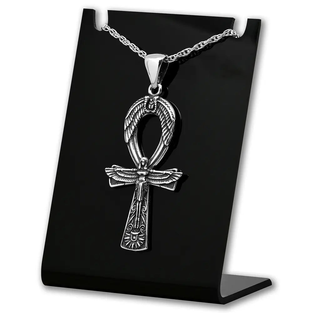 Colgante cruz ankh, llave del cielo en plata fina 925 #F72