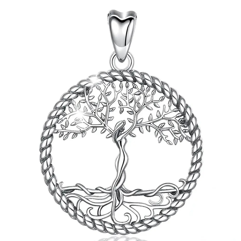 Colgante árbol de la vida trenzado en plata fina 925 #F6
