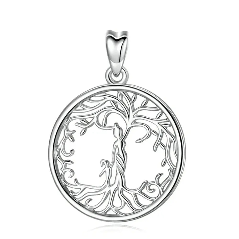 Colgante madre con hija en árbol de la vida en plata fina 925 #F41