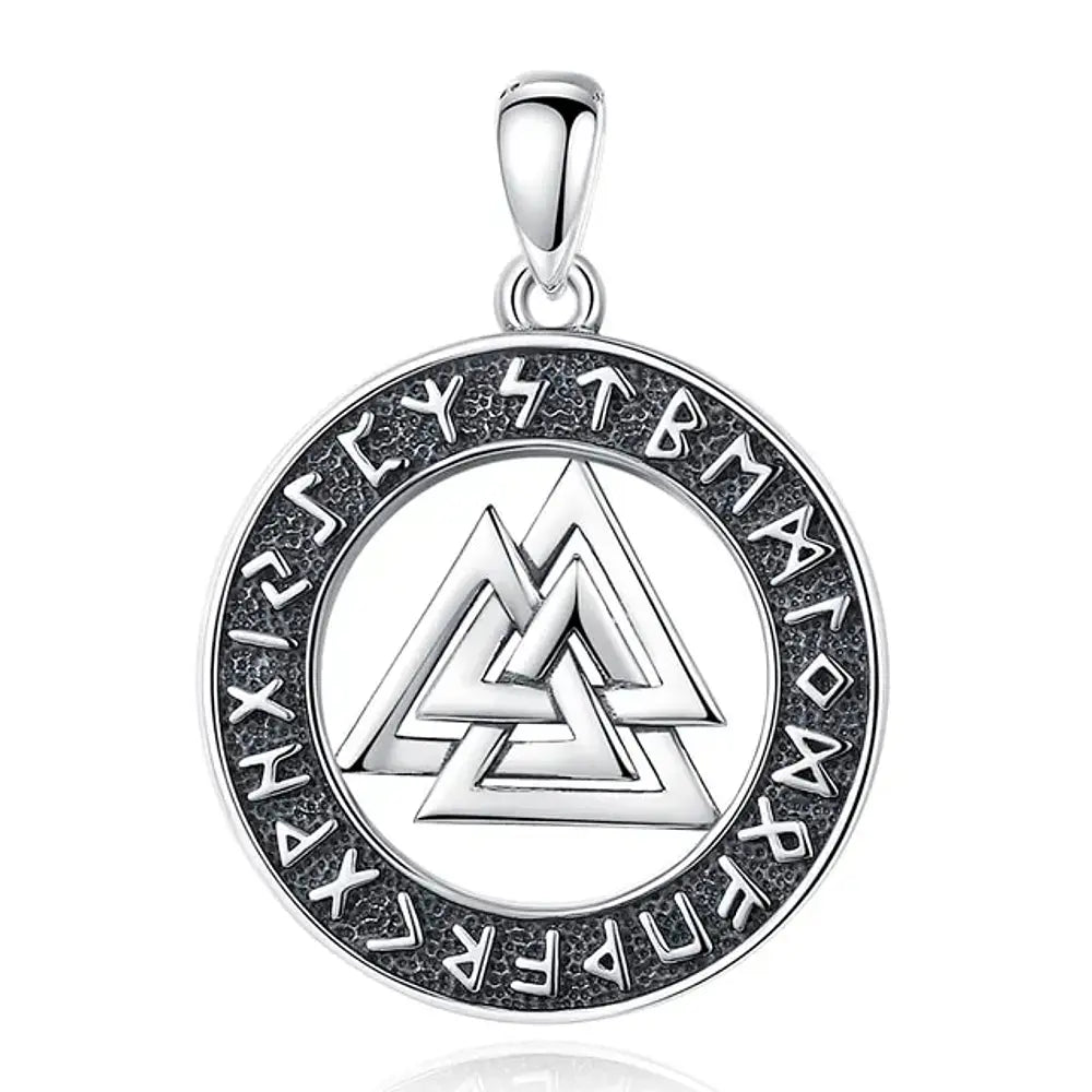 Colgante runa vikinga odin en plata fina 925 #F42