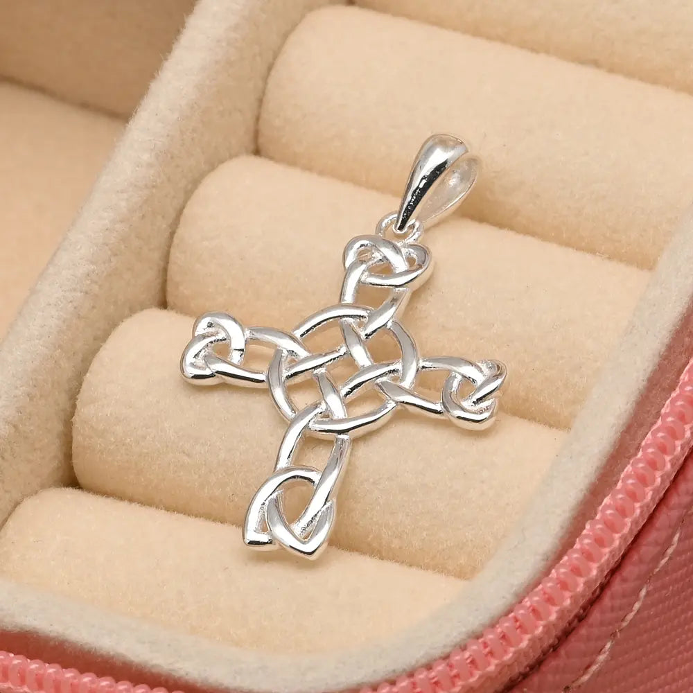 Cruz Celta Plata, Símbolo de Protección y Eterna Unión, Colgante Único #F136