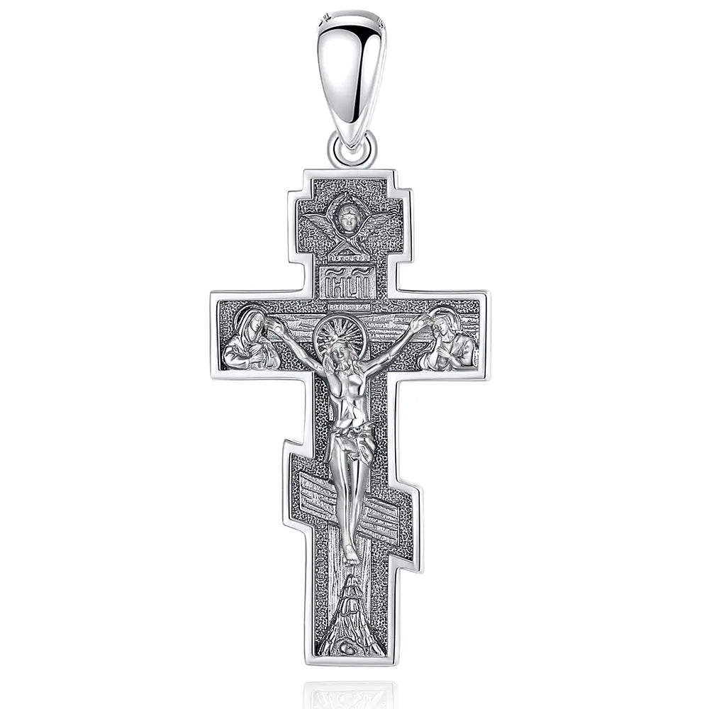 Colgante cruz de caravaca grande full definición en plata 925 #F75