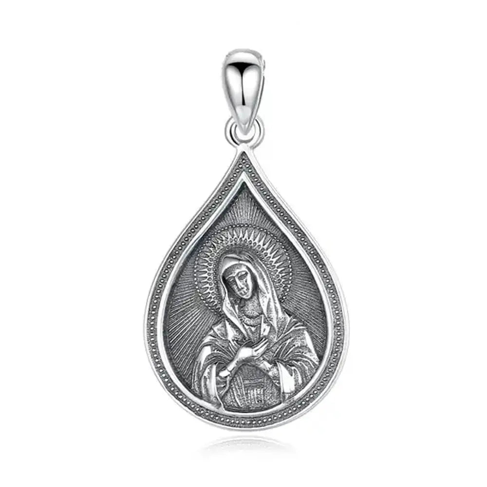 Colgante virgen maria en plata fina 925 #F49