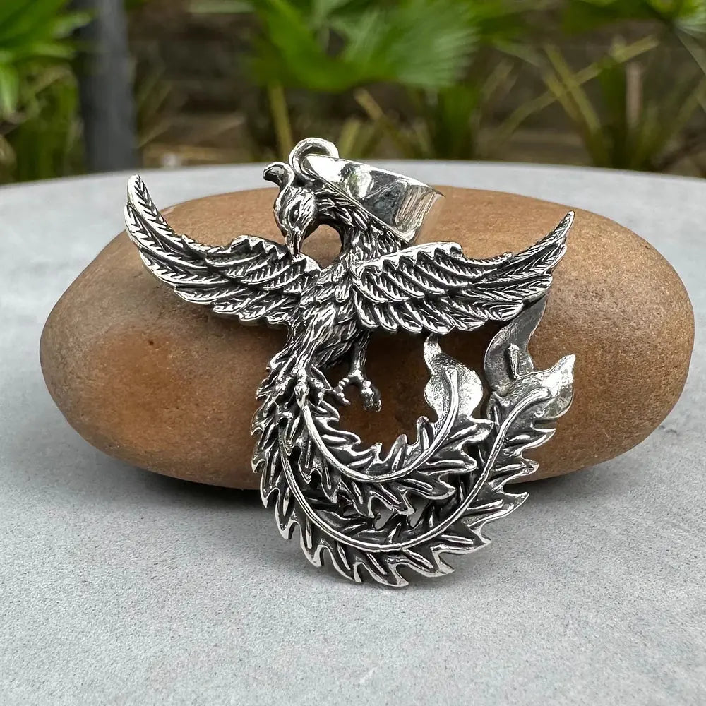 Colgante ave fenix en plata fina 925 #141