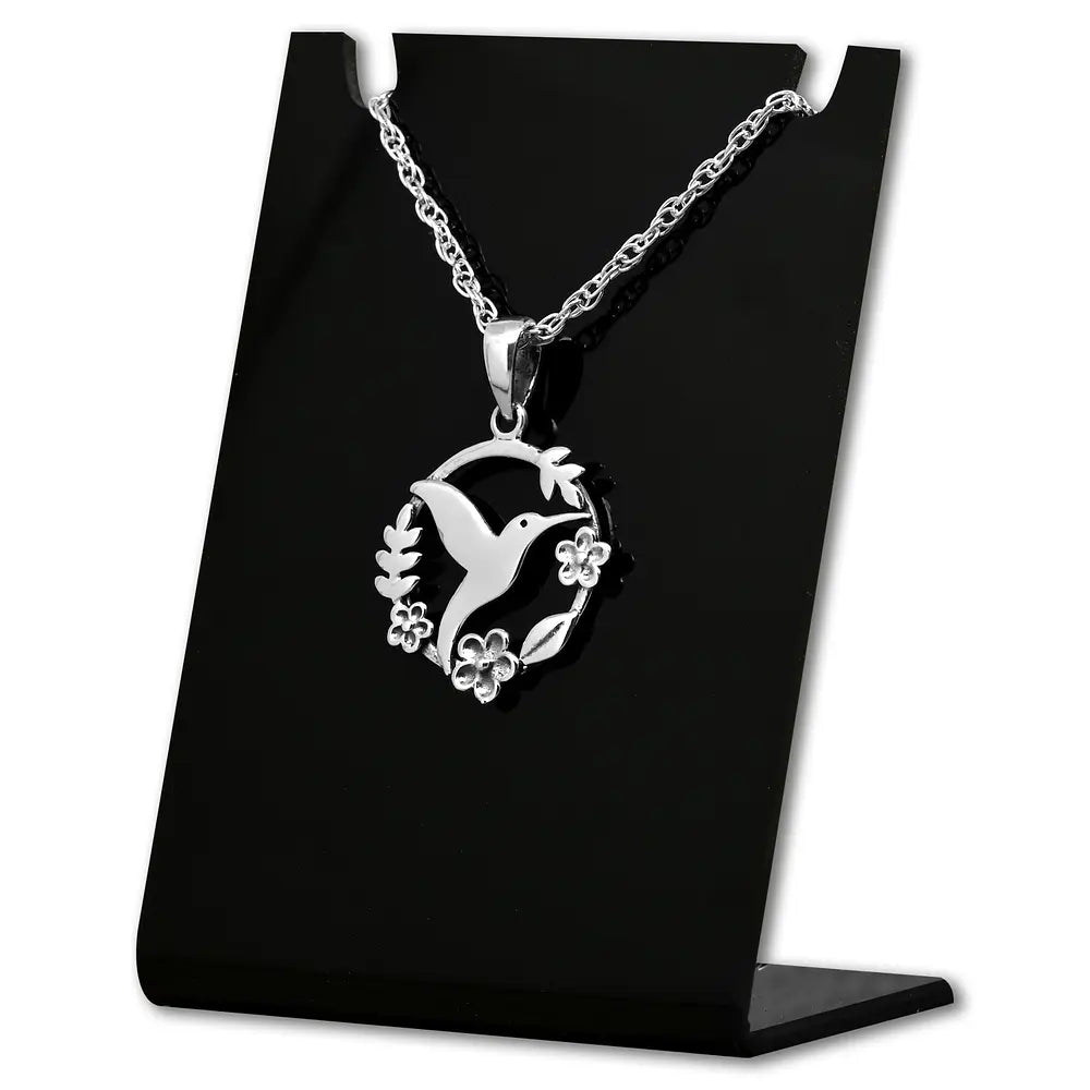 Colgante de colibri en plata fina 925, con cadena #F124