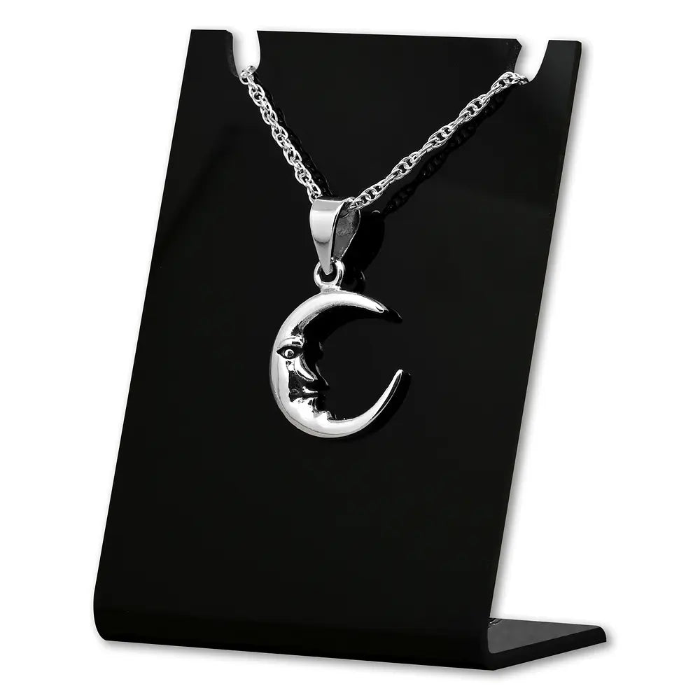 Colgante luna pequeña en plata fina 925, con cadena #F122