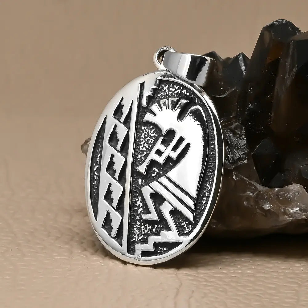 Colgante kokopelli dios de la fertilidad en plata 925 #F142