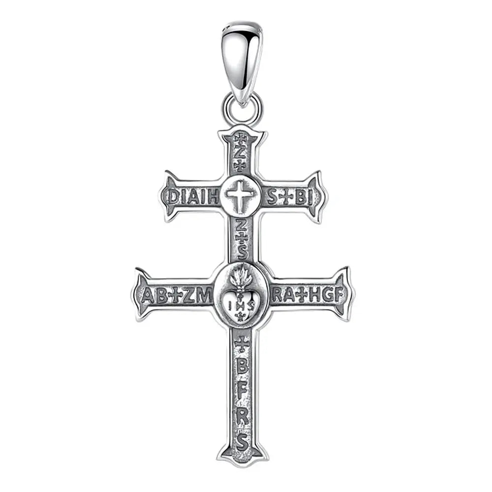 Colgante Cruz de Lorena en plata fina 925 #F56