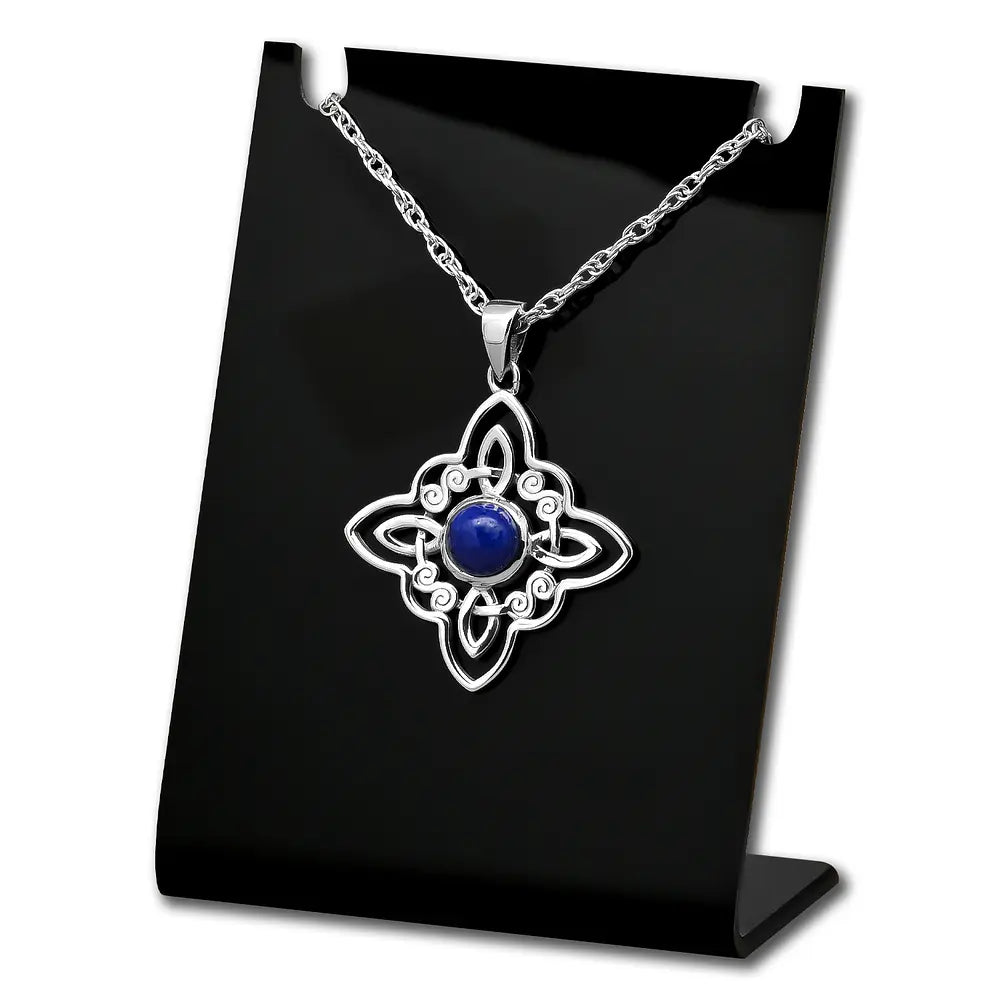 colgante nudo de bruja con piedra lapislazuli en plata 925 #F140-J1