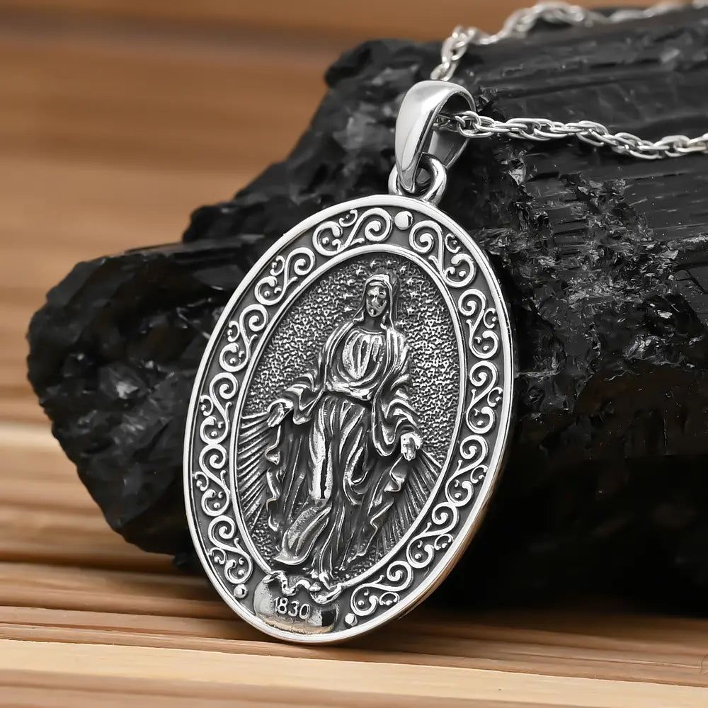 Colgante Virgen Maria full definicion en plata fina 925 #F17
