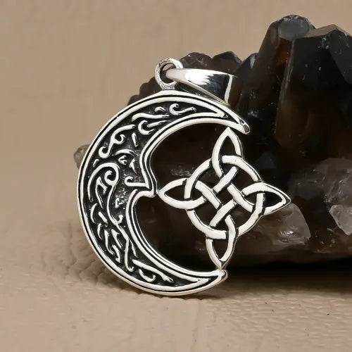 Colgante tetragrammaton con luna en plata 925 #F144