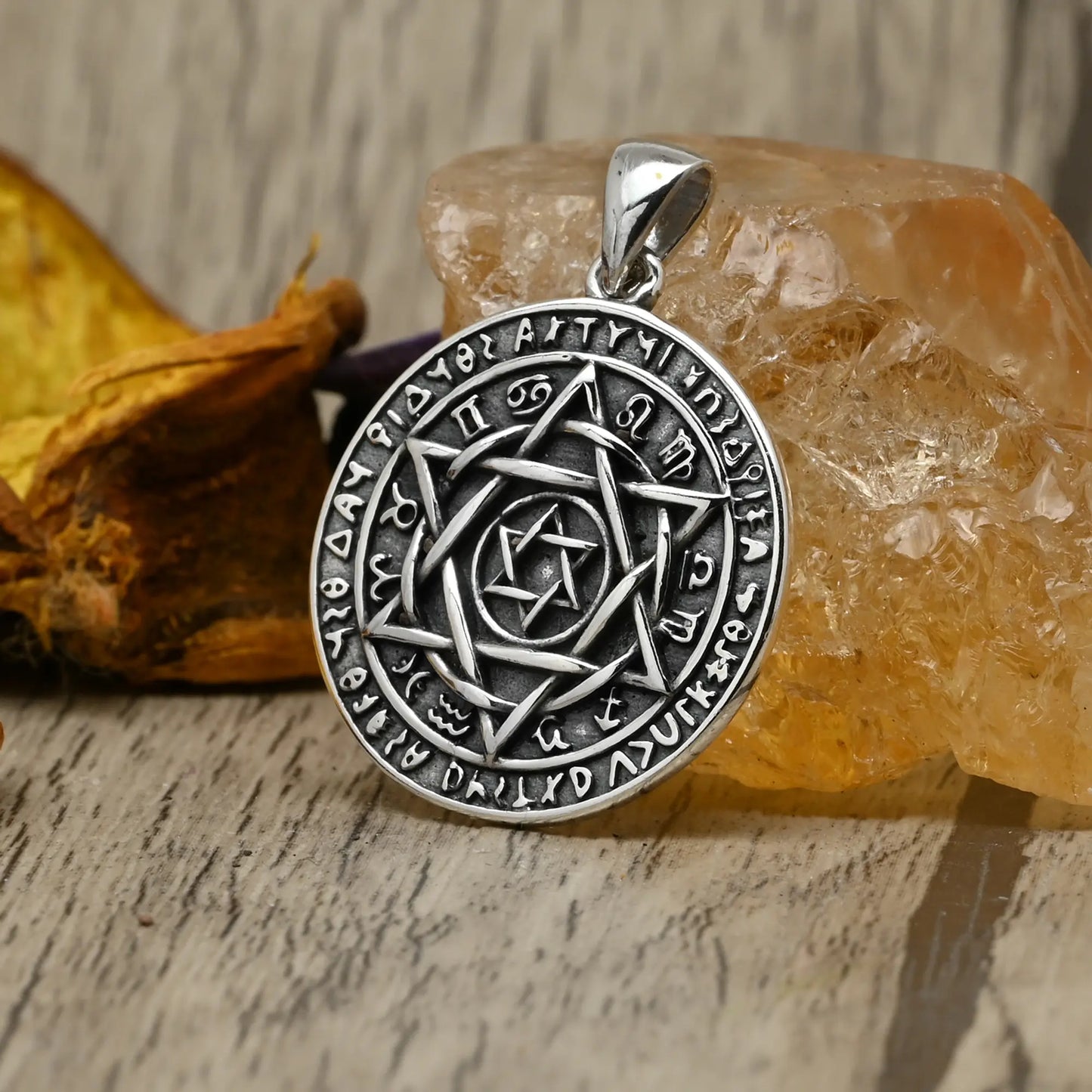 Colgante sello de Salomon en plata 925