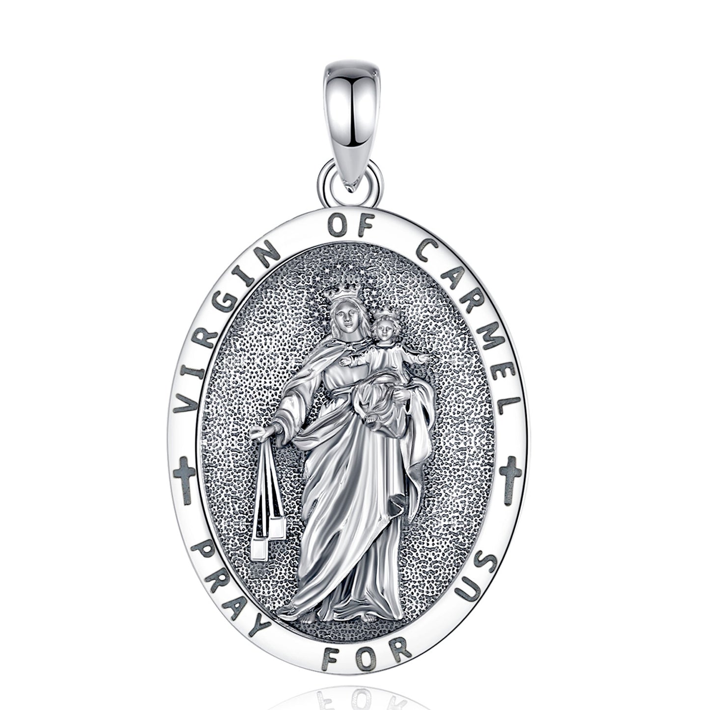 Colgante virgen del carmen en plata fina 925