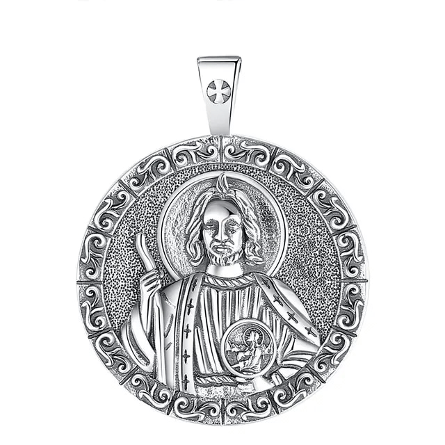 Colgante san Judas macizo en plata fina 925 #F19