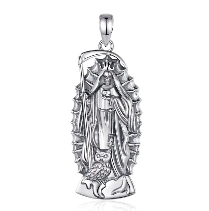 Colgante de santa muerte full definición en plata 925 #F159