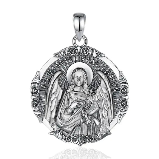 Colgante San Gabriel de arcángel en plata fina 925 #F35