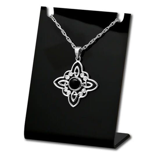 Colgante nudo de bruja con piedra onix en plata 925 #F140-J2