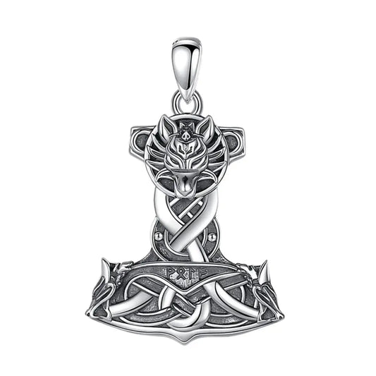 Colgante martillo de thor macizo en plata fina 925 #F108