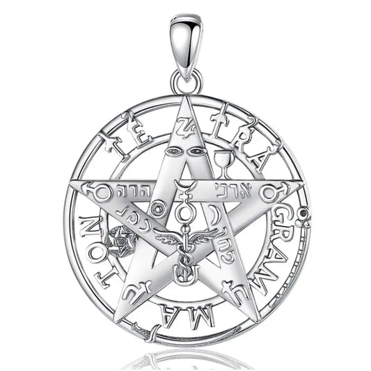 Colgante tetragrammaton calado full definición en plata fina 925 #F70