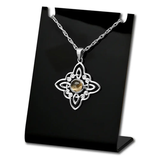 Colgante nudo de bruja con piedra citrina en plata 925 #F140-J3