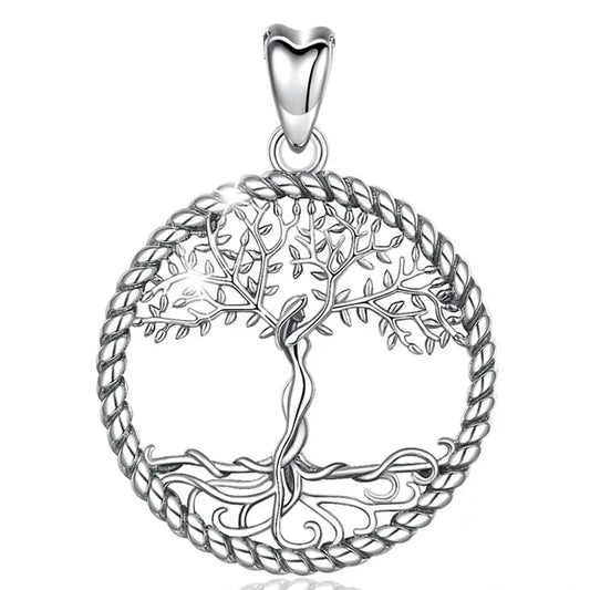 Colgante árbol de la vida trenzado en plata fina 925 #F6
