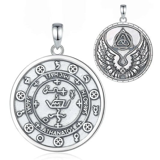 Colgante escudo de san miguel de arcángel en plata fina 925 #F113