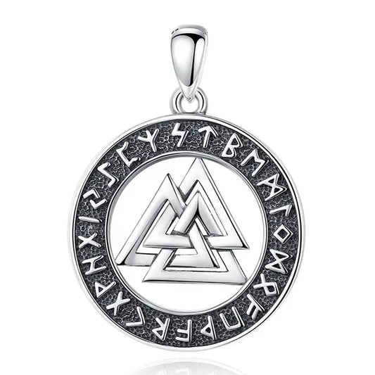 Colgante runa vikinga odin en plata fina 925 #F42
