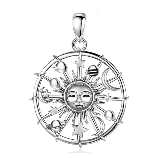 Colgante Sol y luna en plata fina 925 #F107