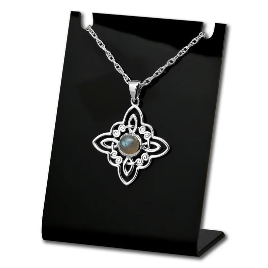 Colgante nudo de bruja piedra labradorita en plata 925 #F140-J9