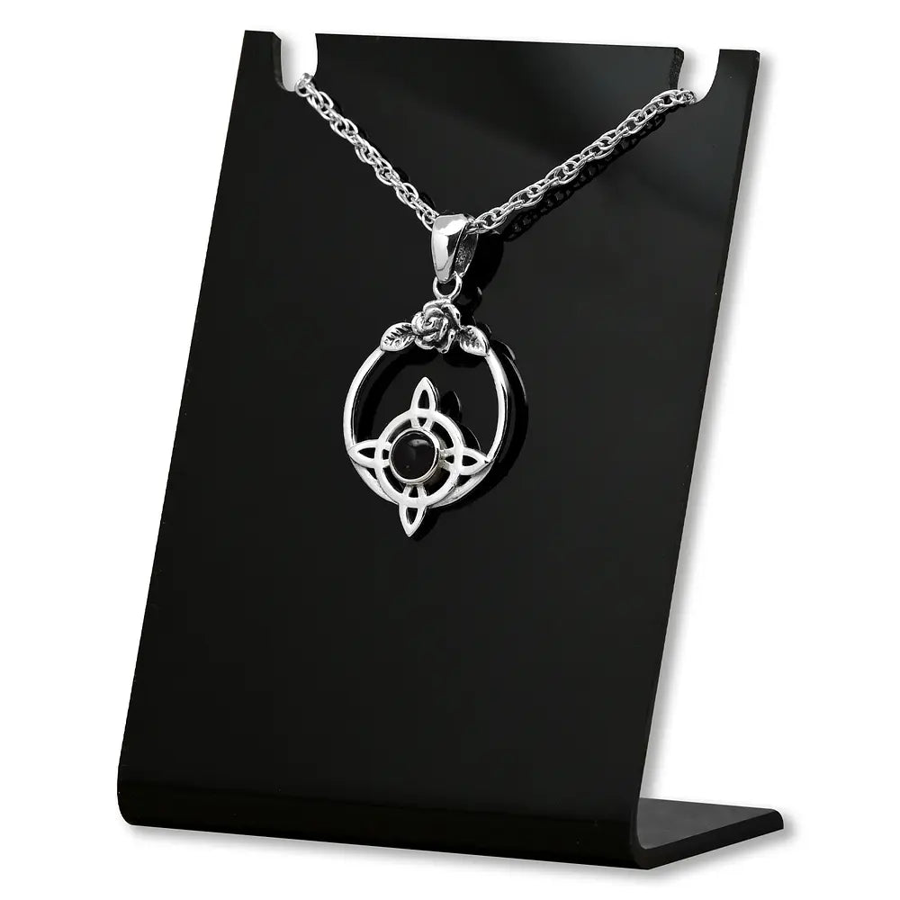Colgante Nudo De Bruja Con onix En Plata Fina 925 #F123-J3
