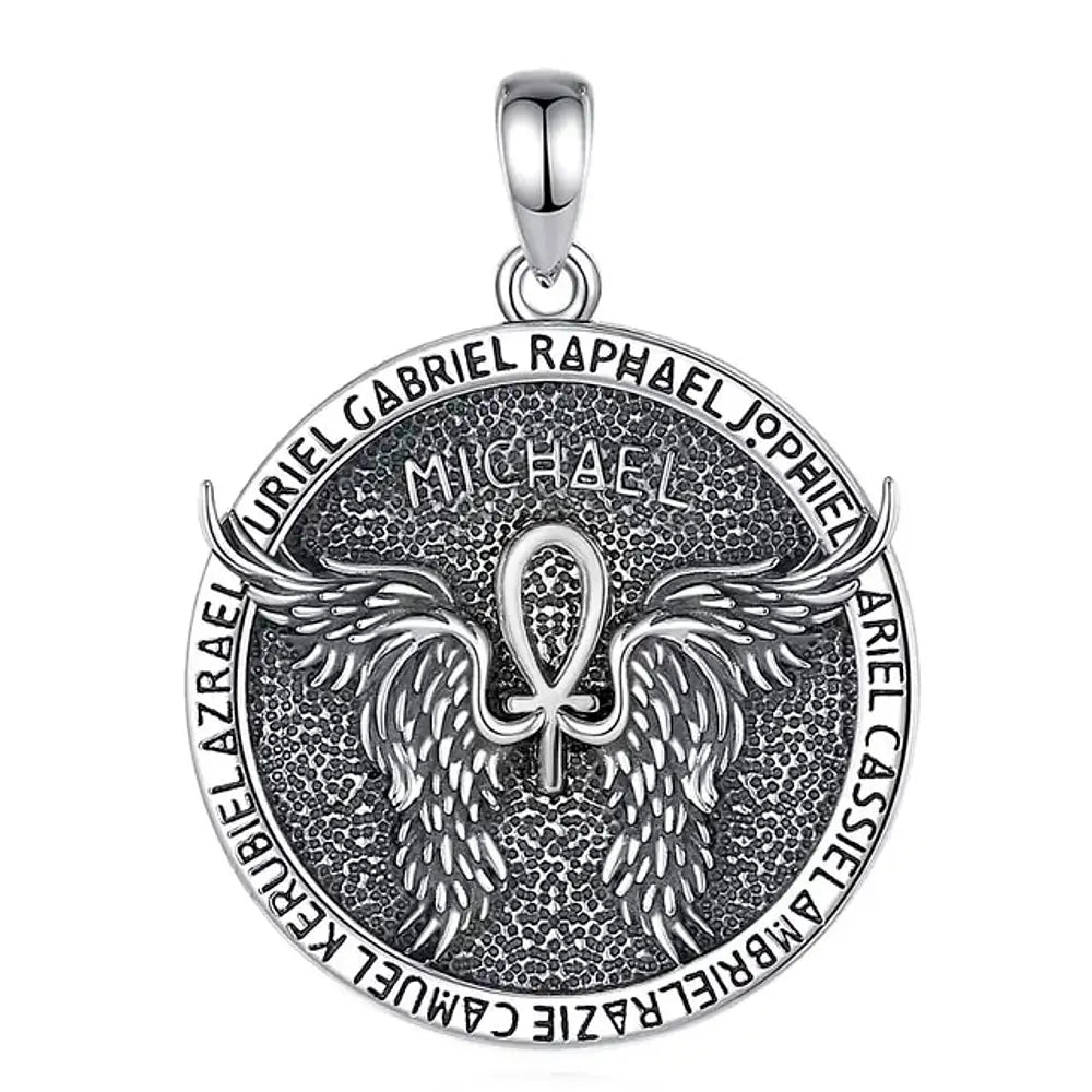 Colgante 7 arcángeles full definición en plata fina 925 #F14