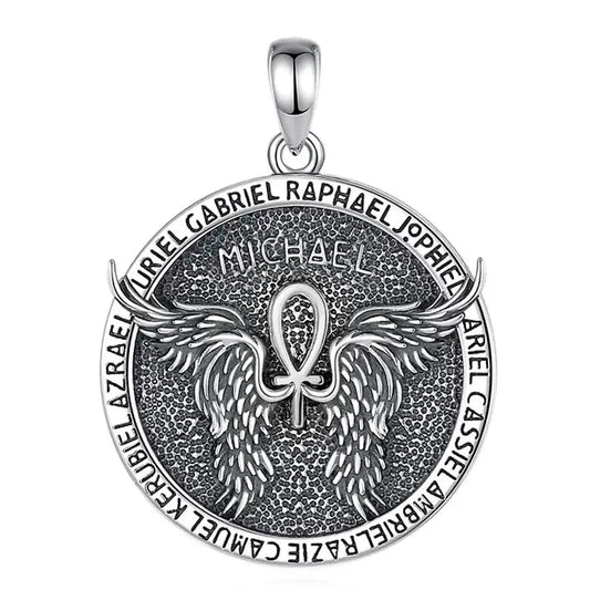 Colgante 7 arcángeles full definición en plata fina 925 #F14