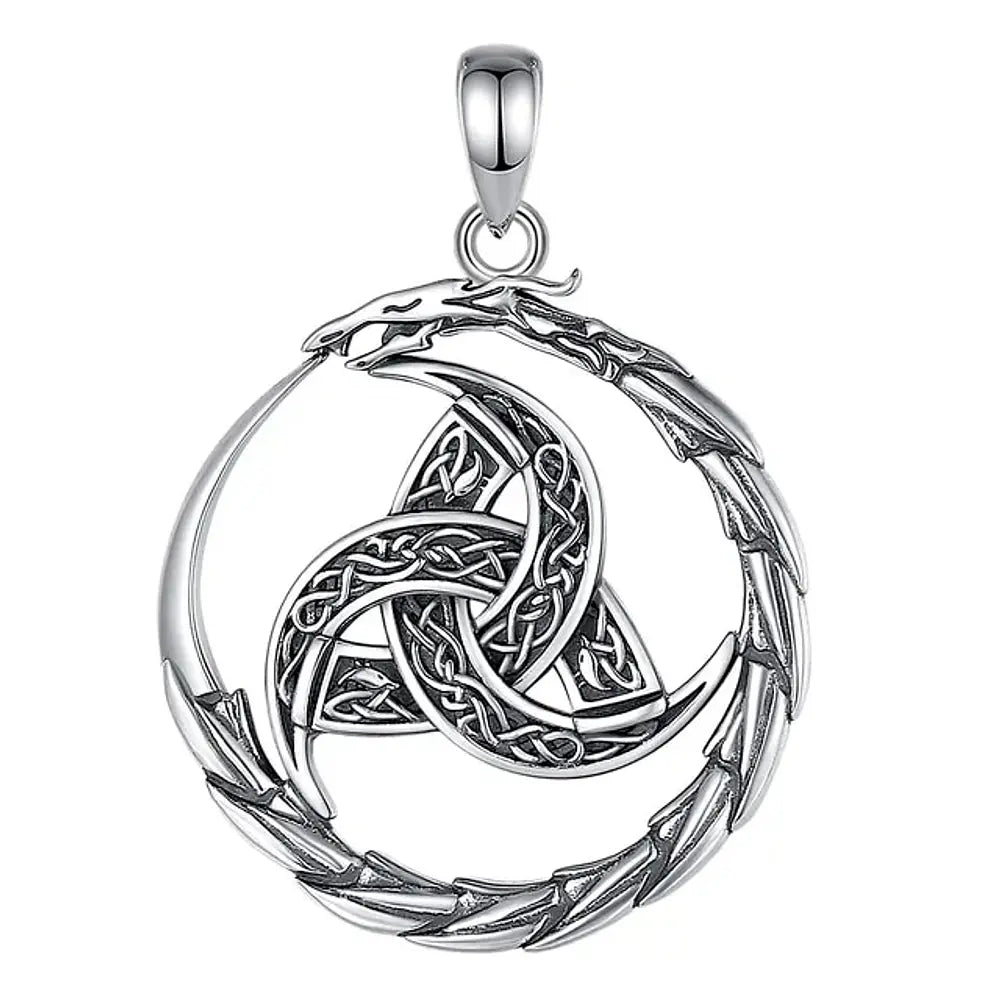 Colgante triqueta con serpiente en plata fina 925 #F54
