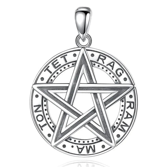 Colgante tetragrammaton con estrella en plata fina 925 #F31