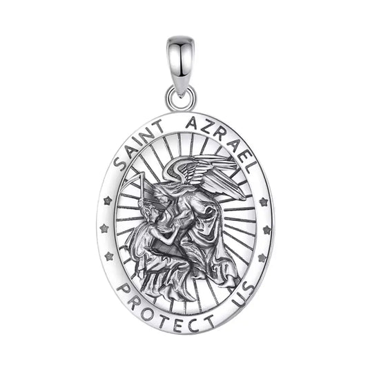 Colgante arcángel san azrael full definición en plata fina 925 #F131