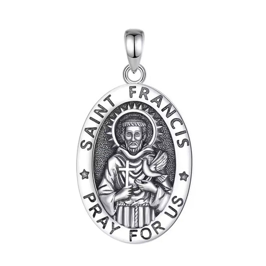 Colgante san francisco de asís en plata fina 925 #F132