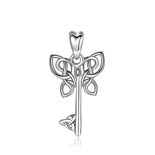 Colgante llave mariposa en plata fina 925 #F91