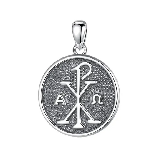 Colgante monograma de cristo (Chi Rho) en plata fina 925 #F84