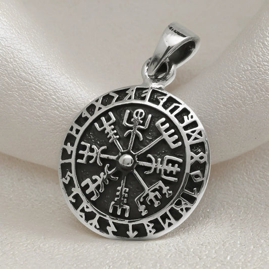 Colgante brujula vikinga en plata 950
