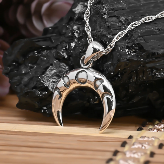 Colgante ciclo lunar en plata 950