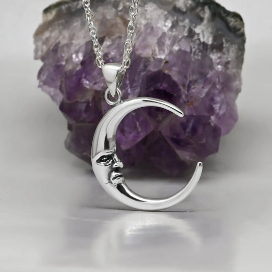 Colgante de luna en plata 950