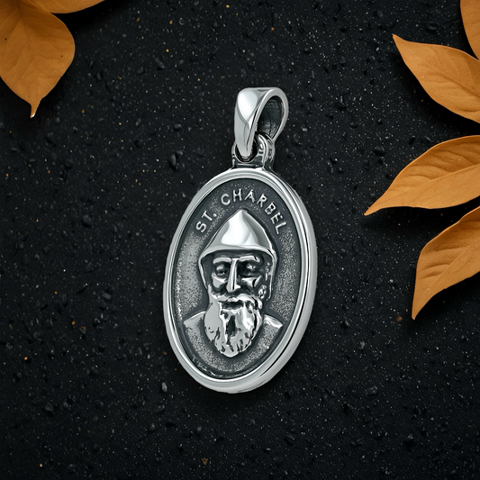 Colgante San Charbel En Plata 925