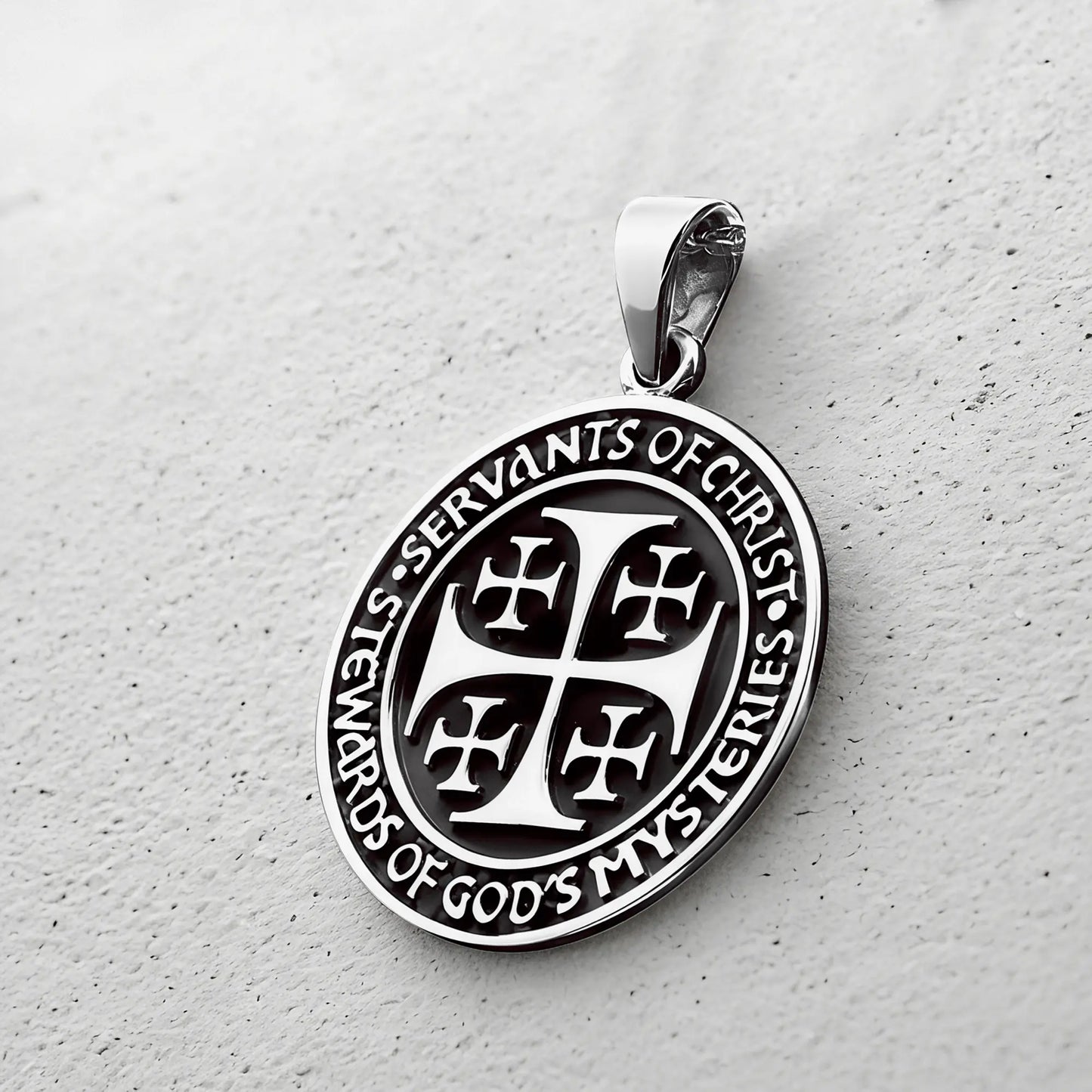 Colgante cruz de Jerusalén en plata 950