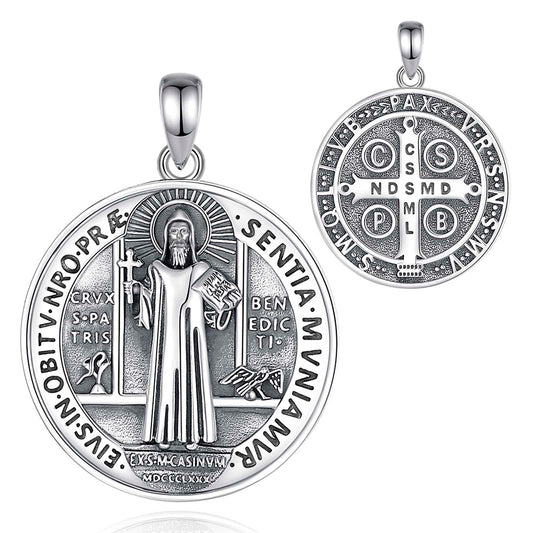 Colgante medalla San Benito, con cadena