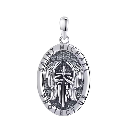 Colgante san miguel de arcángel en plata 925